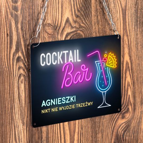 Tabliczka metalowa COCTAIL BAR prezent dla barmana