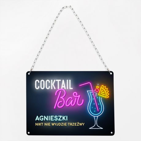 Tabliczka metalowa COCTAIL BAR prezent dla barmana