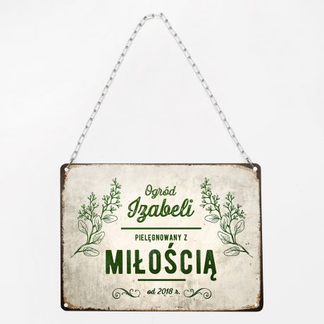 Tabliczka do ogrodu PIELGNOWANY Z MIOCI
