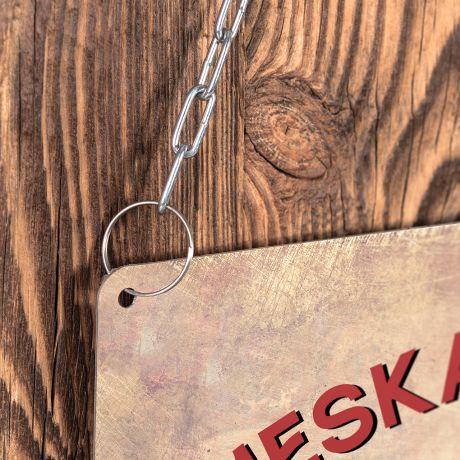 Metalowa tabliczka MSKA JASKINIA oryginalny prezent dla taty