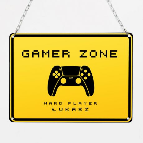 Tabliczka metalowa GAMER ZONE prezent dla gamera