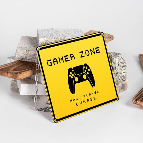 Tabliczka metalowa GAMER ZONE prezent dla gamera