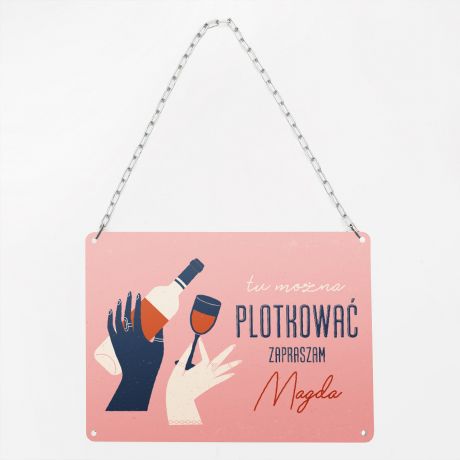 Tabliczka personalizowana STREFA PLOTEK prezent dla przyjaciki