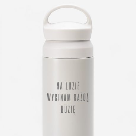 Termos z uchwytem WYGINAM BUZI prezent dla logopedy podzikowanie dla logopedy termos z grawerem