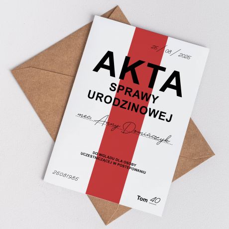 mieszna kartka dla adwokata AKTA na urodziny upominek na urodziny kartka na urodziny