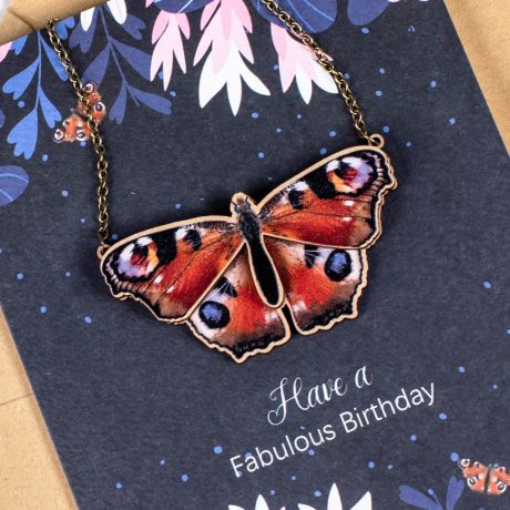 Urodzinowa kartka + naszyjnik motyl FABULOUS BIRTHDAY