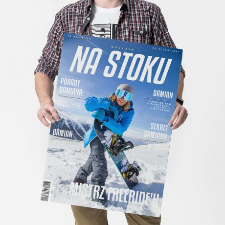 Urodzinowa kartka XXL NA STOKU prezent dla snowboardzisty