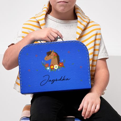 Walizka tekturowa KO� prezent dla ma�ej koniary  walizka dla dziecka kuferek dzieci�cy  prezent dla dziewczynki