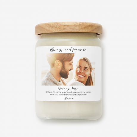 Waniliowa wieczka personalizowana NA ZAWSZE RAZEM