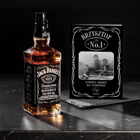 Jack Daniel's + kartka ze zdjciem WHISKEY NA DZIE OJCA