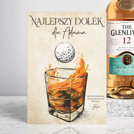 Whisky Glenlivet z dedykowan kartk PREZENT DLA GOLFISTY