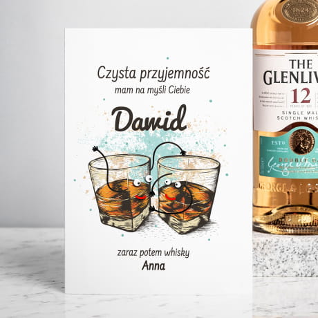 Whisky Glenlivet + kartka personalizowana PREZENT DLA CHOPAKA z okazji jego wita