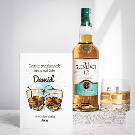 Whisky Glenlivet + kartka personalizowana PREZENT DLA CHŁOPAKA z okazji jego święta