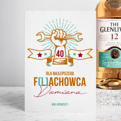 Whisky Glenlivet + kartka PREZENT NA 40 URODZINY MECHANIKA