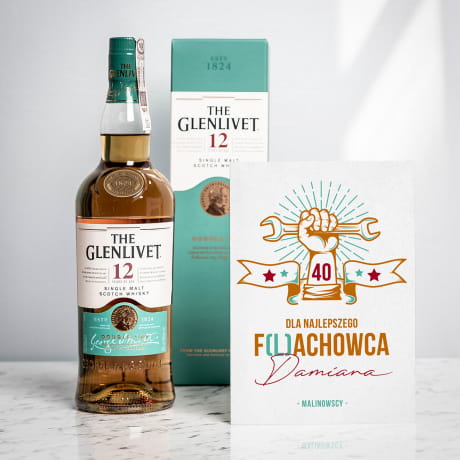 Whisky Glenlivet + kartka PREZENT NA 40 URODZINY MECHANIKA