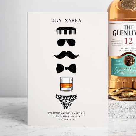 Whisky Glenlivet z personalizowaną kartką PREZENT DLA KONESERA WHISKY