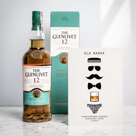 Whisky Glenlivet z personalizowan kartk PREZENT DLA KONESERA WHISKY