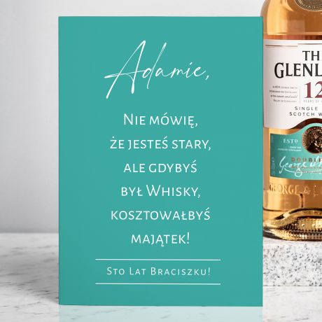 Whisky Glenlivet z kartk JESTE STARY prezent na urodziny dla faceta