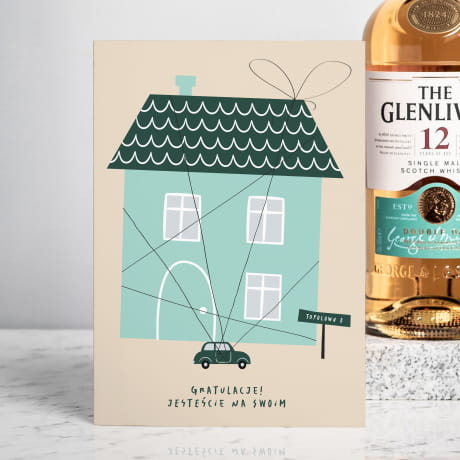 Whisky Glenlivet z personalizowaną kartką PREZENT NA NOWY DOM