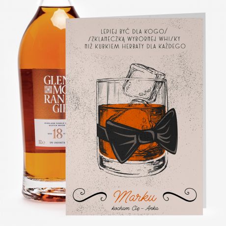Whisky Glenmorangie z kartk personalizown PREZENT DLA MʯA NA ROCZNIC LUBU 