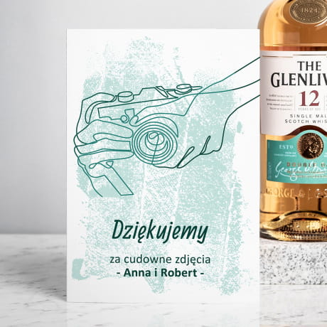 Szkocka whisky z kartk personalizowan PODZIKOWANIA DLA FOTOGRAFA