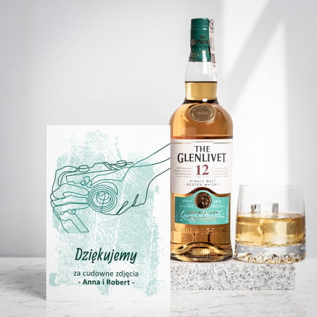 Szkocka whisky z kartką personalizowaną PODZIĘKOWANIA DLA FOTOGRAFA