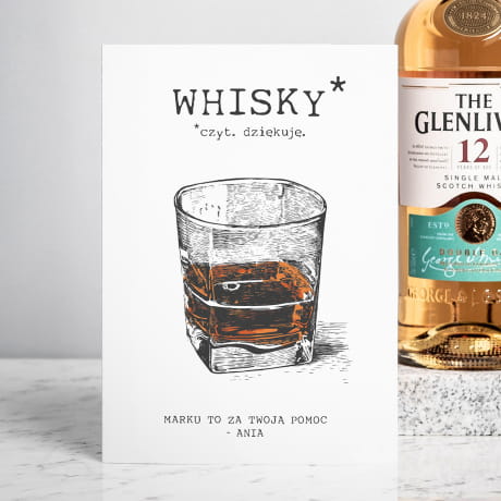 Szkocka whisky z personalizowaną kartką PREZENT W PODZIĘKOWANIU