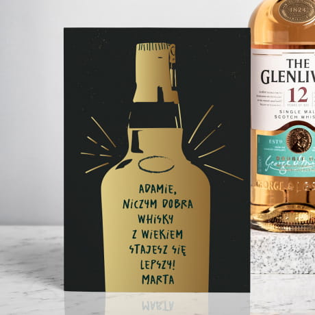 Szkocka whisky z kartk personalizowan PREZENT DLA MʯCZYZNY NA URODZINY