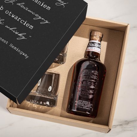 Whisky ze szklankami w kartonie ZESTAW PREZENTOWY DLA MʯCZYZNY