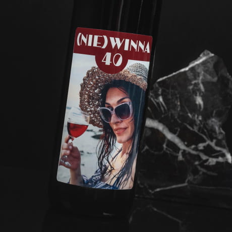 Personalizowane wino na 40 urodziny (NIE)WINNA czerwone