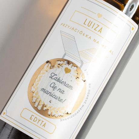 Wino biae ze zdrapk PRZYJACIӣKA NA MEDAL prezent dla najlepszej przyjaciki