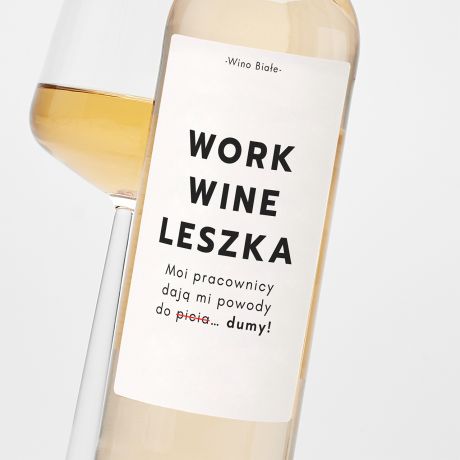 Personalizowane wino na prezent dla szefa WORK WINE