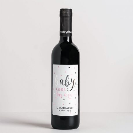 Wino personalizowane BABY GIRL gratulacje dla modych rodzicw