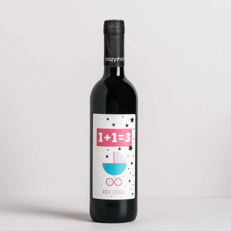 Wino personalizowane WZEK prezent na narodziny dziecka