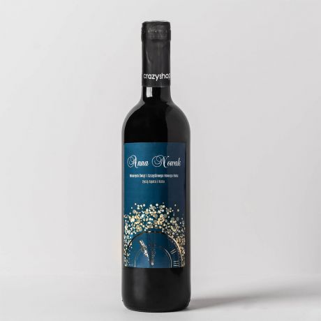 Wino personalizowane z yczeniami ZEGAR prezent na wita dla przyjaci