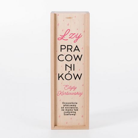 Wino w skrzynce drewnianej �ZY PRACOWNIK�W prezent dla szefowej wino na prezent wino w skrzynce