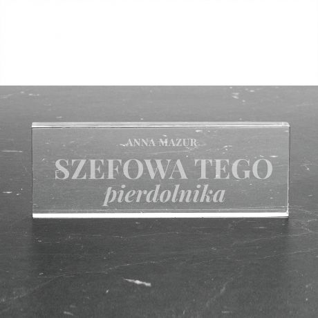 Wizytownik na biurko MIESZNY PREZENT DLA SZEFOWEJ prezent dla niej tabliczka na biurko tabliczka imienna