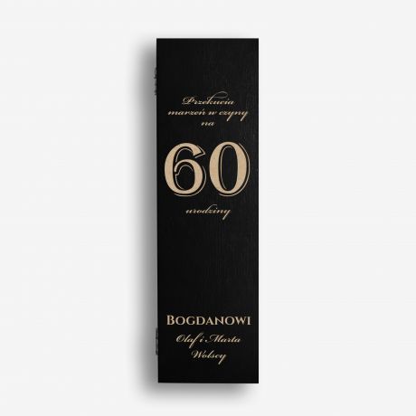 W�dka w skrzynce z grawerem ELEGANCKI PREZENT NA 60 URODZINY DLA MʯCZYZNY w�dka na prezent