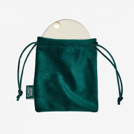 Elegancki WORECZEK WELUROWY ciemnozielony woreczek prezentowy opakowanie na prezent eleganckie