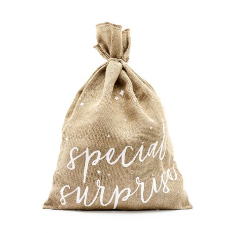 Worek jutowy SPECIAL SURPRISE worek na prezenty 40cm x 55cm
