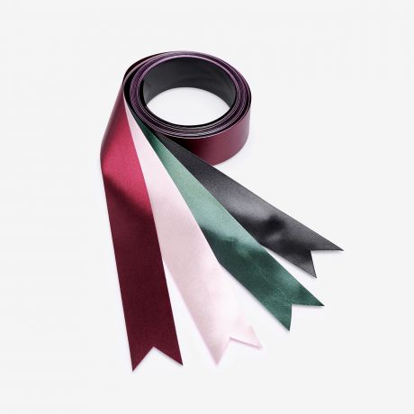 Personalizowana wstka ze zotymi napisami - jasnorowa