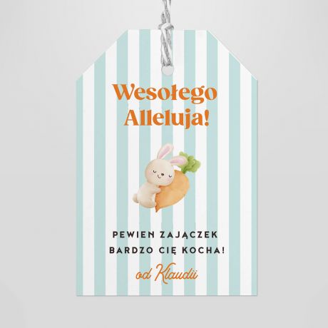 Personalizowane etykietki na prezent wielkanocny WESO�EGO ALLELUJA zawieszki wielkanocne etykiety �wi�teczne