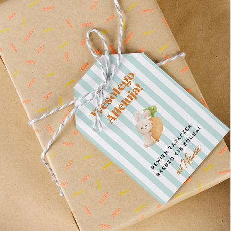 Personalizowane etykietki na prezent wielkanocny WESO�EGO ALLELUJA zawieszki wielkanocne etykiety �wi�teczne