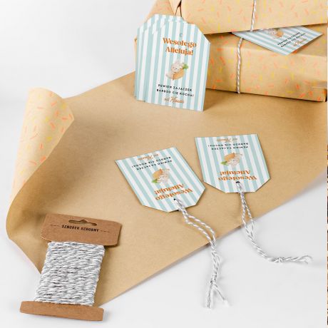 Personalizowane etykietki na prezent wielkanocny WESO�EGO ALLELUJA zawieszki wielkanocne etykiety �wi�teczne