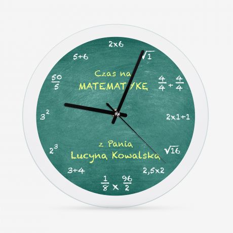 Personalizowany zegar matematyczny PREZENT DLA NAUCZYCIELA MATEMATYKI prezent dla matematyka