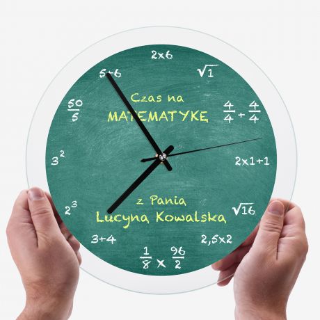 Personalizowany zegar matematyczny PREZENT DLA NAUCZYCIELA MATEMATYKI prezent dla matematyka