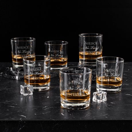 Personalizowane szklanki do whisky PREZENT Z KLAS DLA MʯCZYZNY (6 szt.)