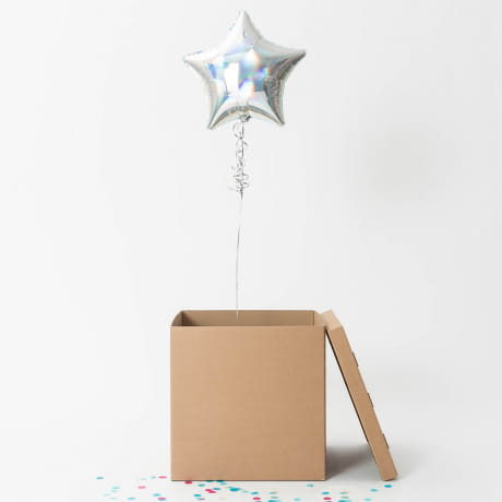 Balon w pudełku + kartka PREZENT NA URODZINY