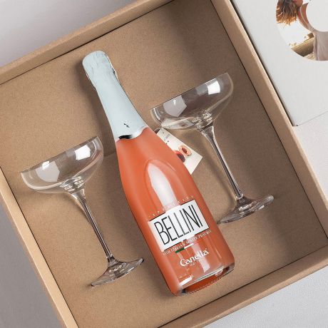Bellini z kieliszkami NAJLEPSZA CIOCIA zestaw prezentowy dla cioci prezent dla cioci zestaw prezentowy z alkoholem