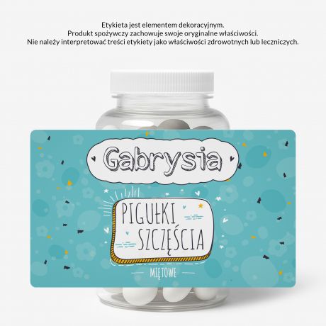 Zestaw cukierkw mitowych z etykiet do personalizacji SZCZʦCIE prezent dla przyjaciki cukierki mitowe